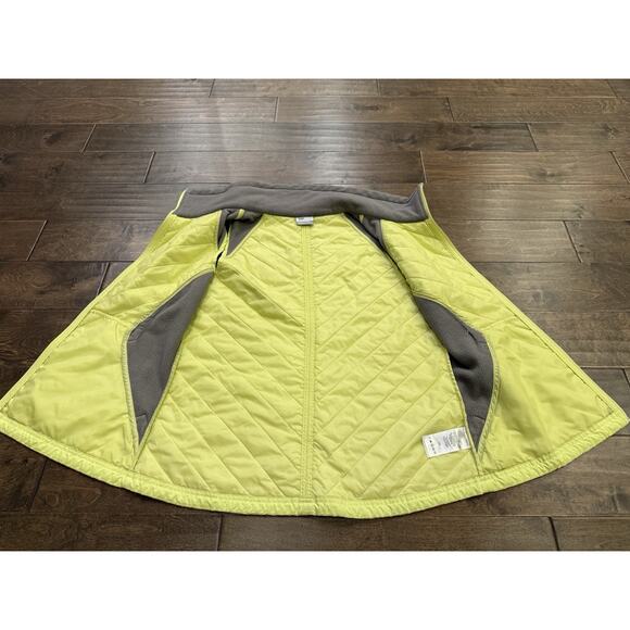 Columbia Womens Yellow Gray Quilted Fleece Fill Zip Vest Jacket Size L AL1007 - Picture 5 of 10
